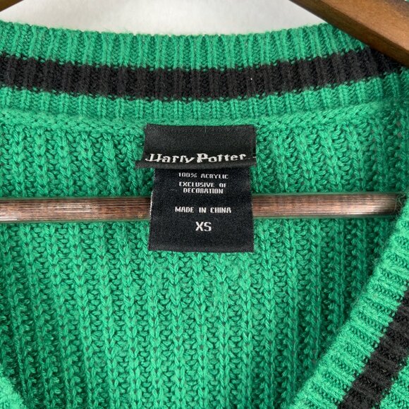 Harry Potter Slytherin Oversized Sweater Dress Embroidered Chunky Knitt Size XS - Picture 4 of 5
